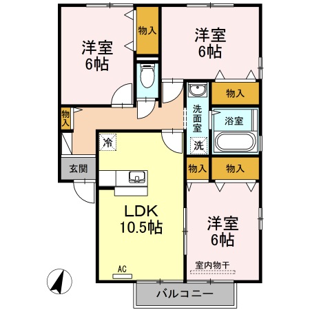 リッシハウス　D棟の間取り