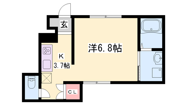 【加古郡播磨町宮北のアパートの間取り】