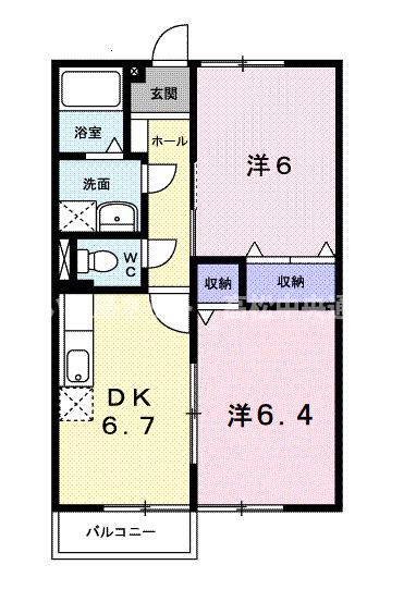 ネオ・ウィング　Ｂの間取り