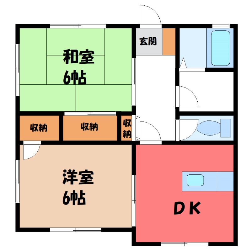 【鹿沼市西茂呂のアパートの間取り】