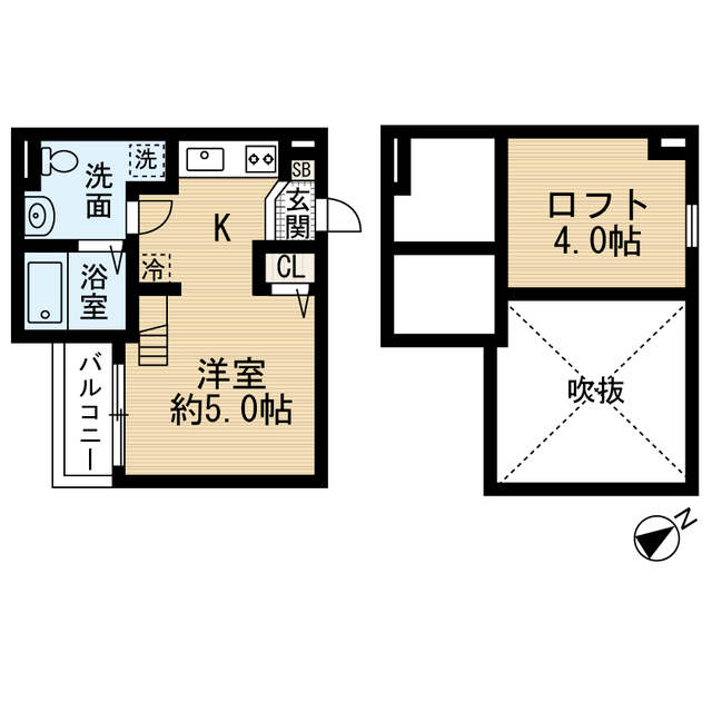 堺市堺区東湊町のアパートの間取り