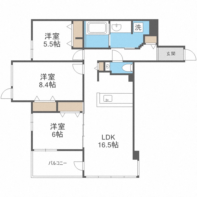 ＴＨＥ　ＭＯＤＥＲＮ　ＭＩＹＡＮＯＭＯＲＩの間取り