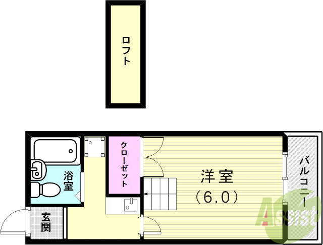 神戸市須磨区一ノ谷町のアパートの間取り