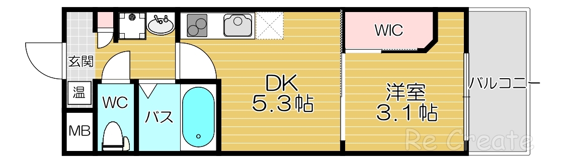 大阪市中央区谷町のマンションの間取り