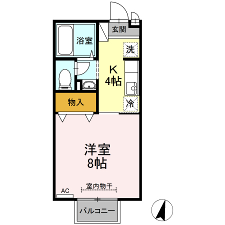 米子市愛宕町のアパートの間取り