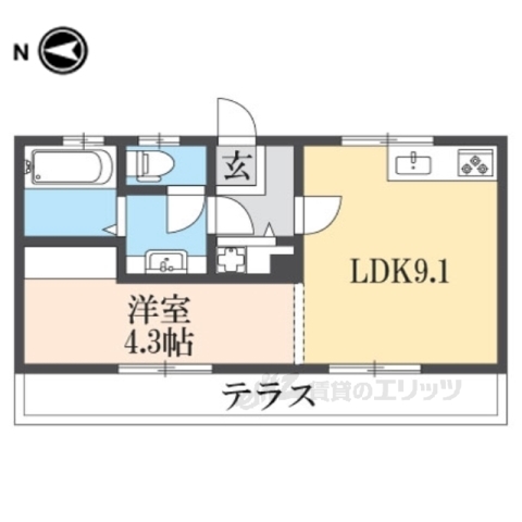 京都市伏見区東堺町のアパートの間取り