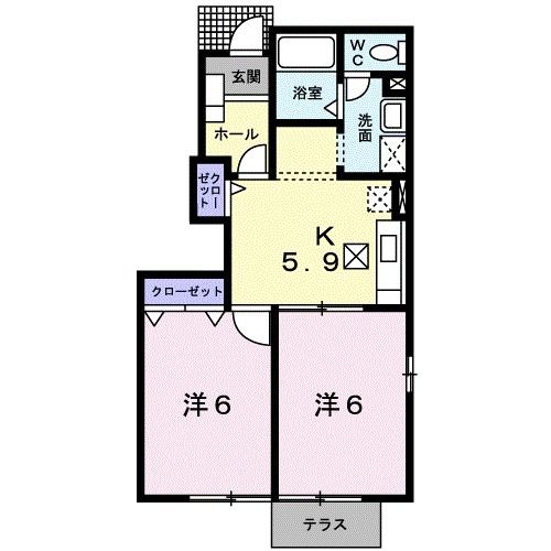 【鯖江市西番町のアパートの間取り】