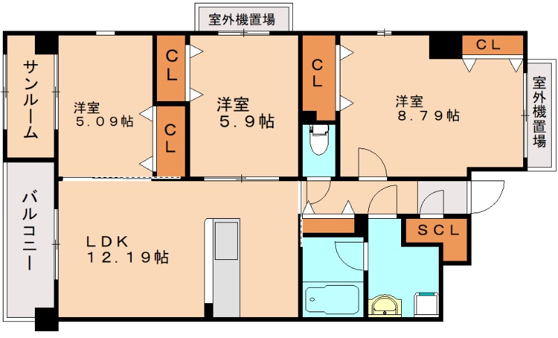 糸島市潤のマンションの間取り