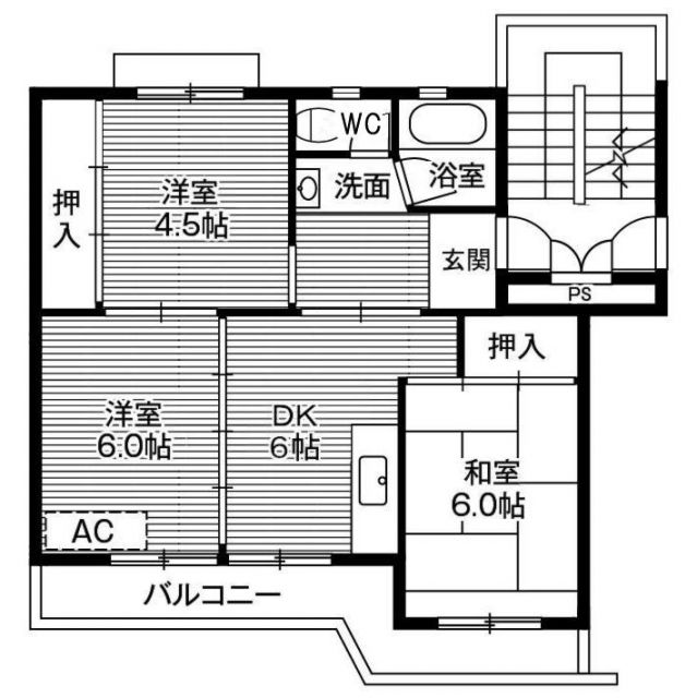 ビレッジハウス豊丘2号棟の間取り