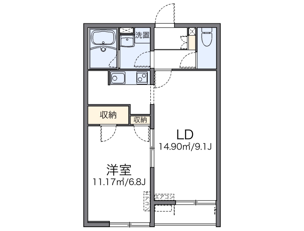 立川市錦町のアパートの間取り