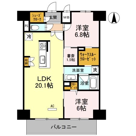 堺市堺区北花田口町のマンションの間取り