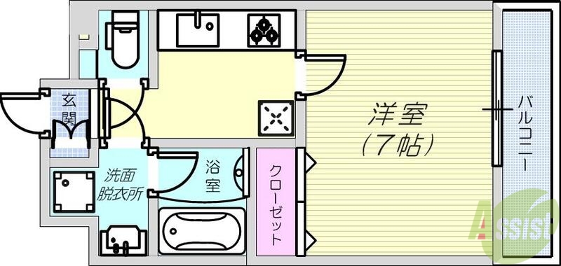 神戸市灘区琵琶町のマンションの間取り