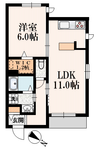 メゾン富ヶ谷Aの間取り