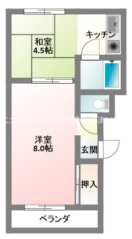 寝屋川市御幸東町のマンションの間取り