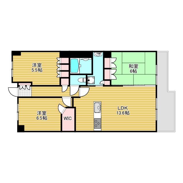 大阪市住之江区南港北のマンションの間取り