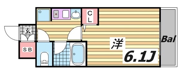 【神戸市中央区下山手通のマンションの間取り】