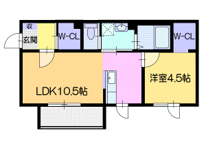 千歳市豊里のアパートの間取り