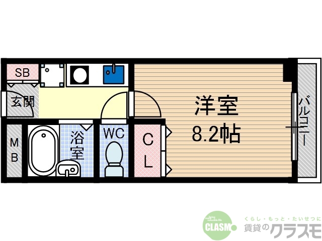 茨木市宇野辺のマンションの間取り