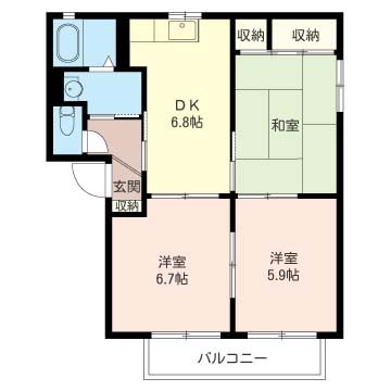 タウンコートCの間取り