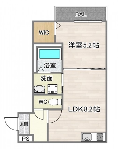 大阪市住吉区万代東のアパートの間取り