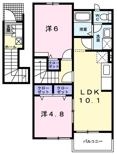 [家電付き] グランツ大町の間取り