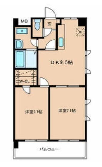 福岡市博多区住吉のマンションの間取り