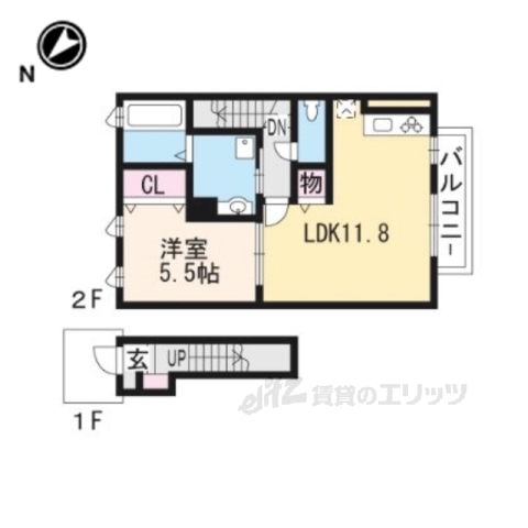 大津市本堅田のアパートの間取り