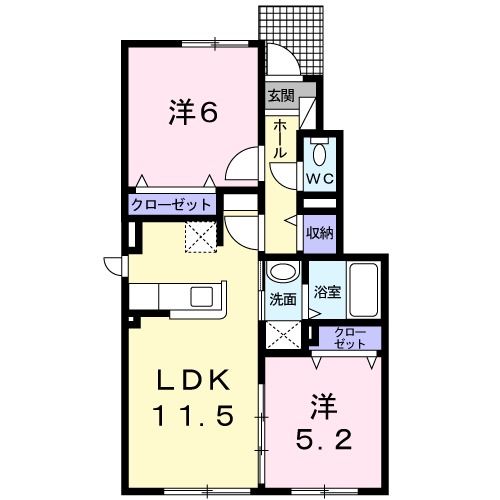 【苫小牧市大成町のアパートの間取り】