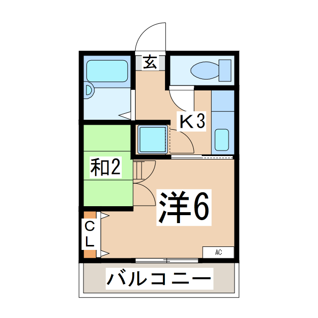 郡山市田村町徳定のアパートの間取り