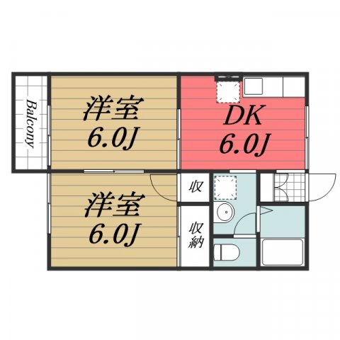 四街道市栗山のアパートの間取り