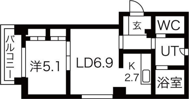 札幌市東区北四十三条東のマンションの間取り