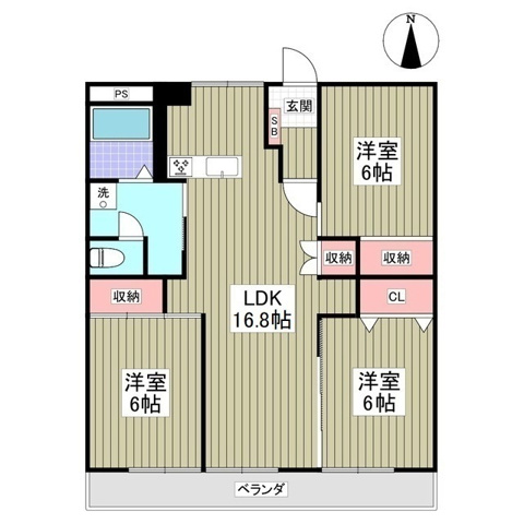 群馬県前橋市大友町１（マンション）の賃貸物件の間取り