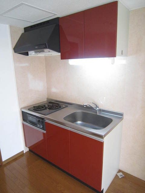 キッチン　2口ガスコンログリル付き