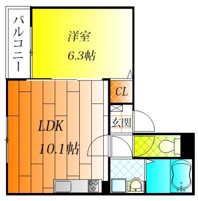 近鉄南大阪線 道明寺駅 徒歩8分 3階建 築4年の間取り写真