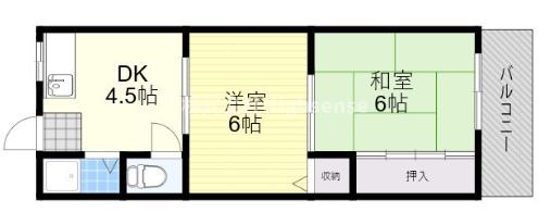 ＪＲ大阪環状線 京橋駅 徒歩5分 4階建 築47年の間取り写真