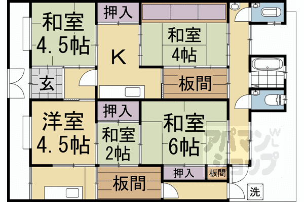 北白川西伊織町貸家の間取り写真