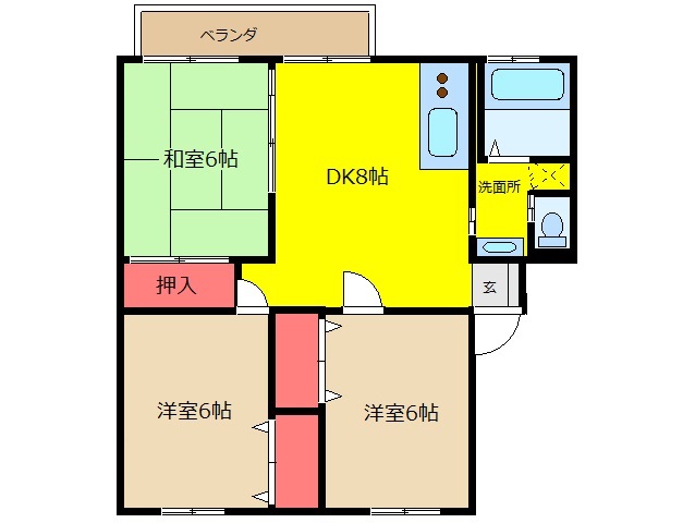 深谷市秋元町のアパートの間取り