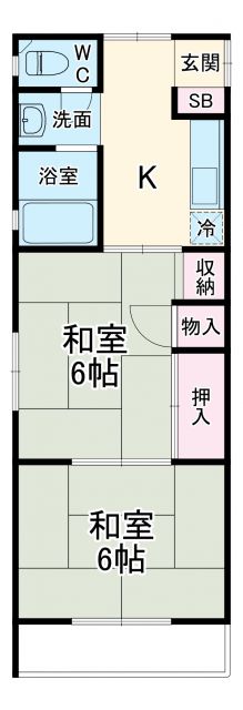 神奈川県横浜市港北区大豆戸町（マンション）の賃貸物件の間取り