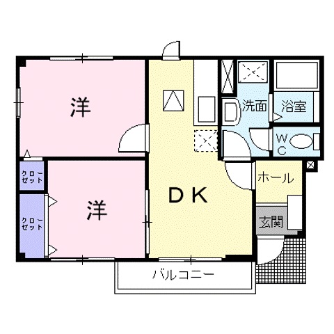 井原市西江原町のアパートの間取り