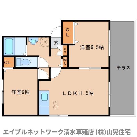 静岡市駿河区谷田のアパートの間取り