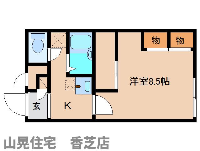 香芝市旭ケ丘のアパートの間取り