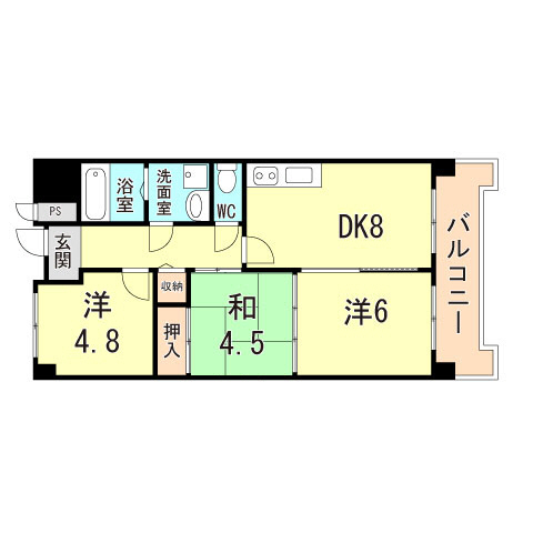 尼崎市杭瀬本町のマンションの間取り