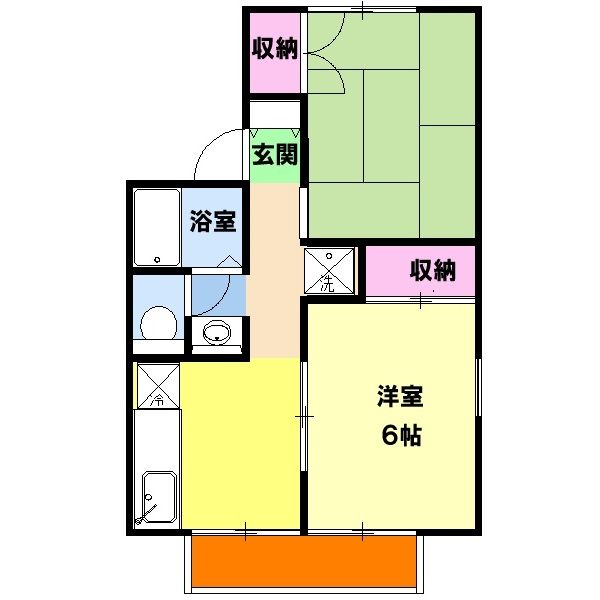 綾瀬市寺尾釜田のアパートの間取り