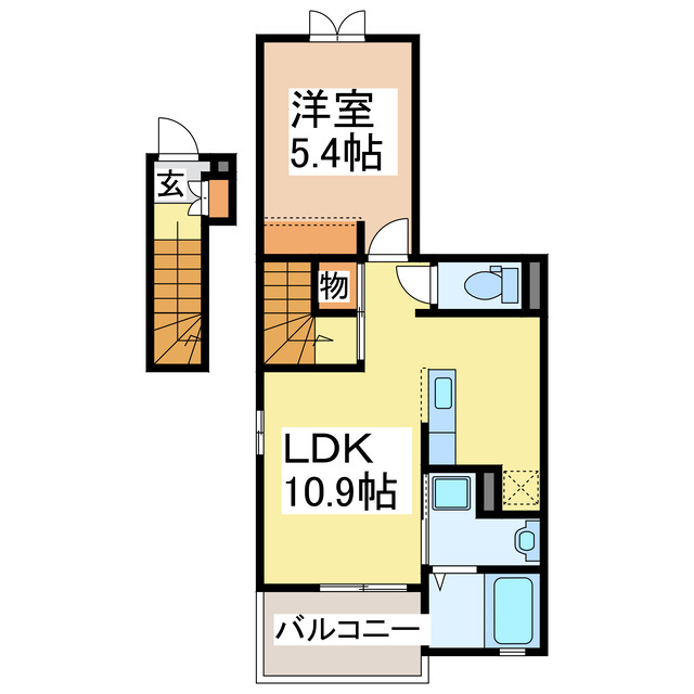 人吉市下薩摩瀬町のアパートの間取り