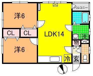 グランシティ青森Bの間取り