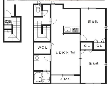 姫路市西今宿のアパートの間取り