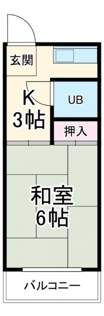 岐阜市洞のアパートの間取り