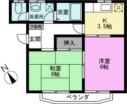 ヤマコシハイツの間取り