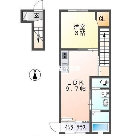 久留米市宮ノ陣のアパートの間取り