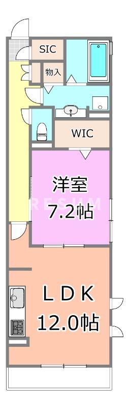 千葉市中央区春日のアパートの間取り